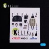Kelik K72207 MiG-3 - interior 3D decals for Armory kit (1/72)